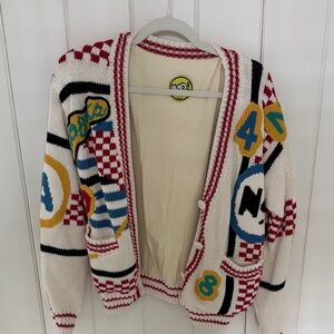 Colorful Graphic Knit Cardigan